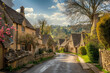© standret - Quaint stone cottages in a picturesque English village in spring