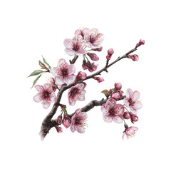 Wall Mural - A beautiful pink flower with a white background