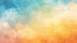 © tfk - Colorful watercolor background of abstract sunset sky with paint blotches and soft blurred texture in blue green yellow beige and orange gradient background. Generative AI.