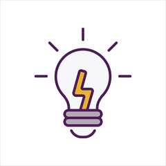 Sticker - Light Bulb vector icon