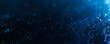 © MCGORIE - Abstract digital network circuit board background banner with glowing light and connecting data dots in blue and black colors. Big data technology concept.