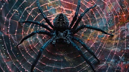 Ethereal Dance of the Spider s Web in the Moonlight s Enchanting Glow