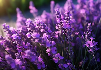 Wall Mural - Lavenders in a field of light and color