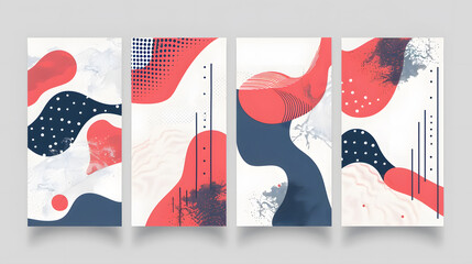 Cover templates set, vector geometric abstract background. Flyer, presentation, brochure, banner, poster design. Generative AI.