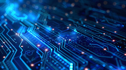 Wall Mural - digital electric tech circuit background. generative ai.