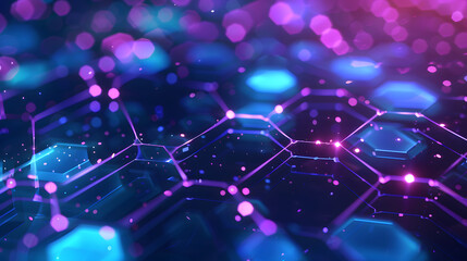 Wall Mural - digital hexagon abstract background. generative ai.