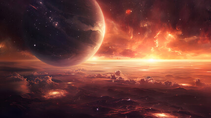 Wall Mural - epic concept art of a photo realistic outer space background. generative ai.