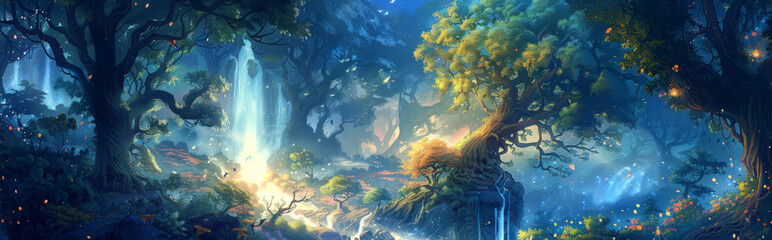 Wall Mural - fantasy background of a magic forest