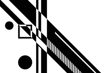 Wall Mural - Black and white abstract minimal background. Geometric illustration.