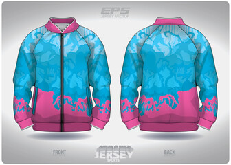 Wall Mural - EPS jersey sports shirt vector.pink blue crack pattern design, illustration, textile background for sports long sleeve sweater