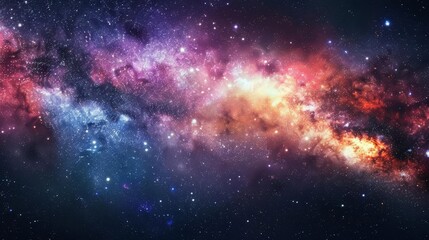 Canvas Print - mystical starry night sky with colorful nebula and distant galaxies aweinspiring cosmic panorama