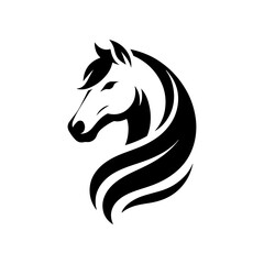 Elegant horse head silhouette vector illustration Simple graphic design