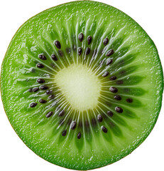 Wall Mural - Sliced kiwi fruit isolated on transparent background.