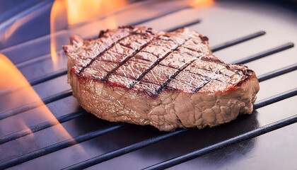 Wall Mural - grilled meat on the grill