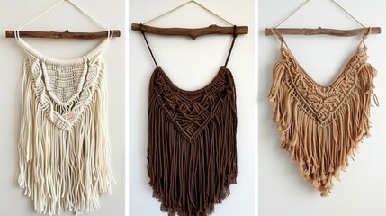 Sticker - Handcrafted bohemian macrame wall decor for a unique touch in any room or living space