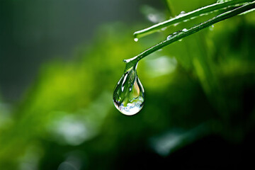 Wall Mural - water drop on leaf