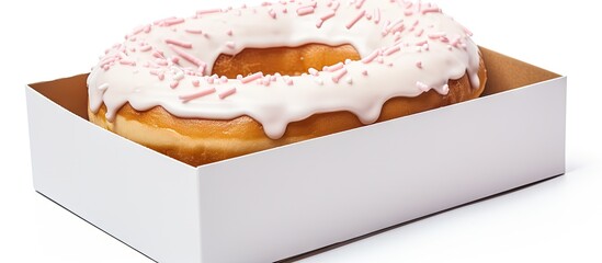 Wall Mural - a cut out of a large doughnut box is featured on a white background leaving empty space for addition