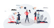 © VectorMine - Speakers circle for speech practice and encouragement tiny person concept, transparent background. Stage for public speaking in spotlight using safe environment illustration. Learning overcome fear.