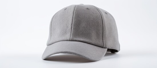 Wall Mural - a gray cotton hat for the winter season perfect for sports and outdoor activities is displayed on a 