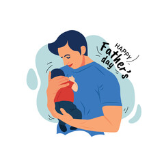 Father and child love graphic for father's day