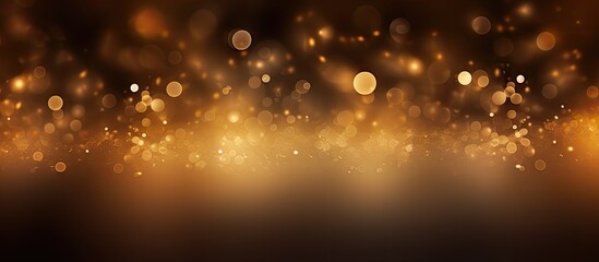 Poster - A copy space image featuring yellow lights creating a blurred effect on a brown background is available for adding text