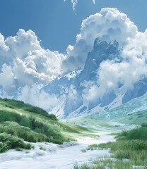 Wall Mural - The mountain covered with snow