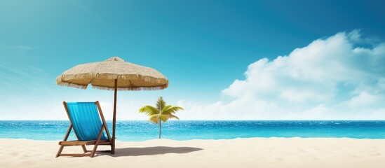 Wall Mural - a concept for a summer vacation holiday with a copy space image framed in