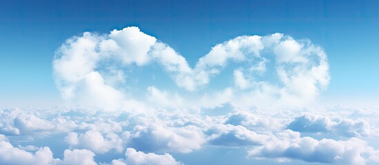 Wall Mural - A heart shaped formation of clouds can be seen in the lower left part of the copy space image