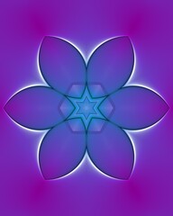 Wall Mural - glowing purple hexagonal floral fantasy