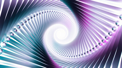 Wall Mural - hypnotic tunnel with swirling stripes and dots in 3d. motion. abstract twisting tentacles of tunnel.