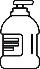 Poster - Black and white line art of a pumptop hand sanitizer container, perfect for hygienerelated designs