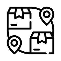 logistics delivery line icon