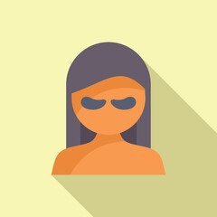 Canvas Print - Vector illustration of a stylized woman's face with sunglasses, in flat design style