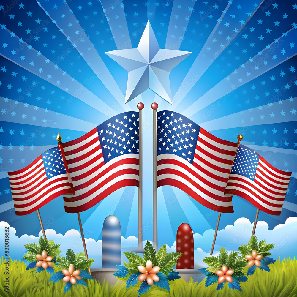 Memorial Day - Honoring All Who Served Text Over Blue Lights Background ...