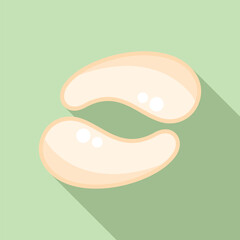 Sticker - Minimalist illustration of cashew nuts with flat design and shadow, on a green background