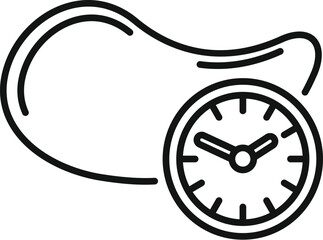 Poster - Efficient time management concept icon with black and white line art, symbolizing productivity, discipline, and urgency. Vector illustration representing control, organization, and planning