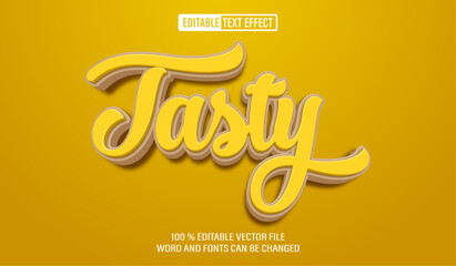 Wall Mural - Editable 3d text style effect - Tasty Food text effect Template