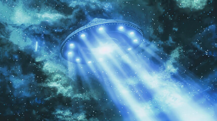 Wall Mural - a spacecraft navigates through a galaxy teeming with stars, showcasing a majestic and expansive cosm