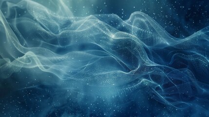 Wall Mural - Abstract background with blue and aqua lines shimmering stars and frost effect in a winter theme backdrop