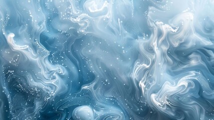 Wall Mural - Swirling blue and white patterns with frost highlights and misty overlay in a winter wallpaper backdrop