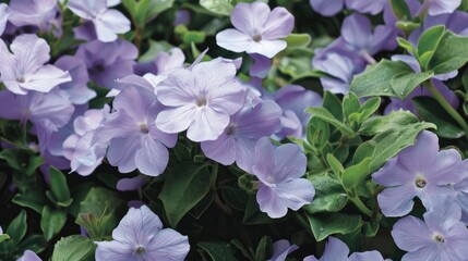 Wall Mural - The periwinkle flower displays delicate light purple blooms