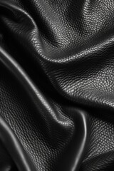 Wall Mural - Black Leather Soft black leather with natural grain and texture, ai generated