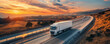 © fotogurme - Refrigerated truck on highway, transporting perishables, background with empty space for text