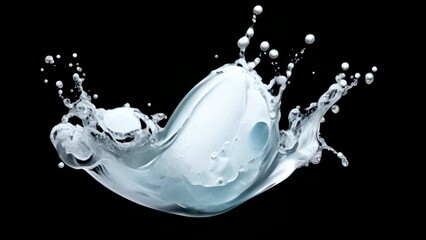 Poster - A splash of water in the air with many small droplets