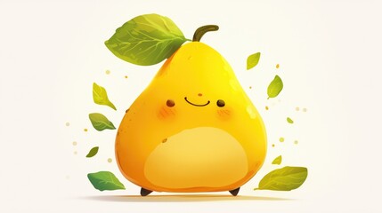 Wall Mural - A charming 2d character depicting a lovable Ugni fruit mascot