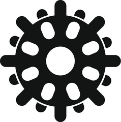 Poster - Simplistic vector illustration of a gear icon in solid black color, isolated on a white background