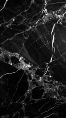 Wall Mural - Dark Marble Black marble with subtle white veining, ai generated