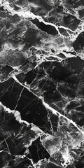 Wall Mural - Dark Marble Black marble with subtle white veining, ai generated