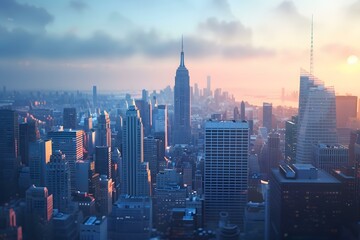 Canvas Print - New York City skyline at sunset