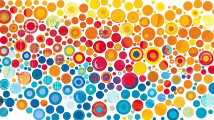 many circles background, on white background. vector